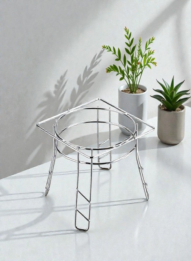 STANDIFY® Pod & Matka Stand Stainless Steel Heavy Duty Water Pot & Matka Holder Table Organizer Space-Saving Multi-Purpose Rack. - Image 2