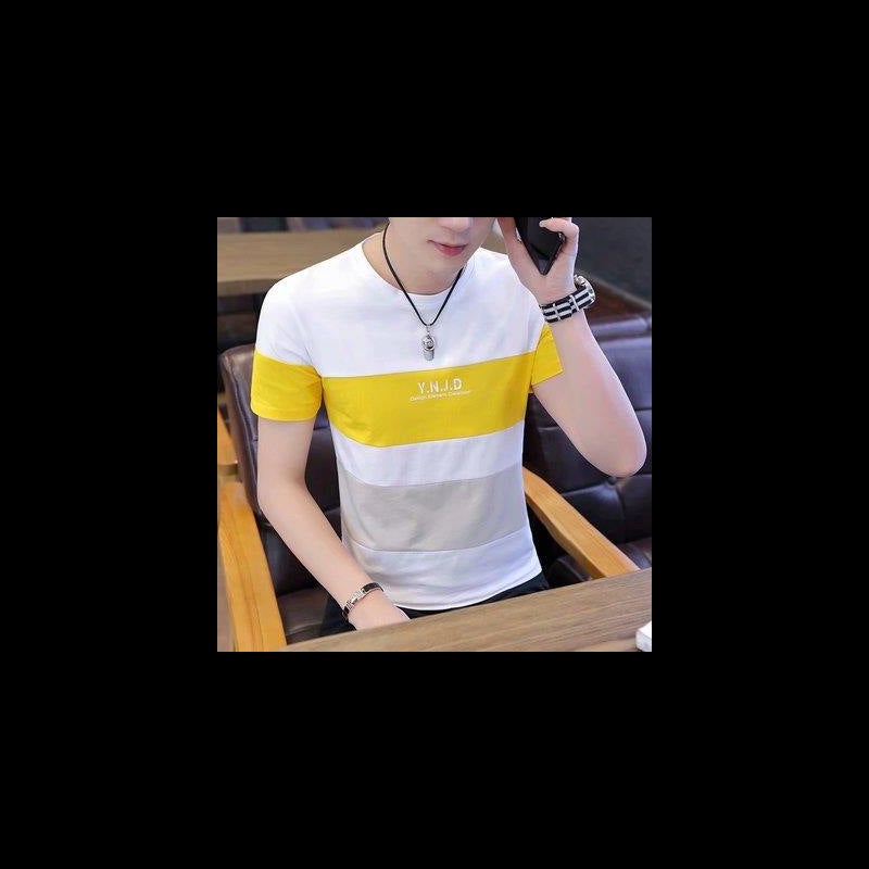 Men's Ice Silk Short-sleeved T-shirt 2023 Summer New Fashion Brand Round Neck Half-sleeve Slim-fit T-shirt Trendy Top Clothes - Image 1