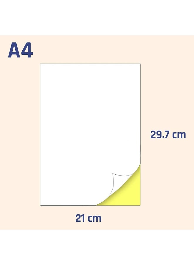 Premify Premium Printable A4 Sticker Paper - 25 Self Adhesive Sheets Gloss White Decal Label For Inkjet/Laser Printer Vivid Colors, Self-Adhesive Labels For Crafts Diy Projects, Standard Full Letter Size A4 - Image 2