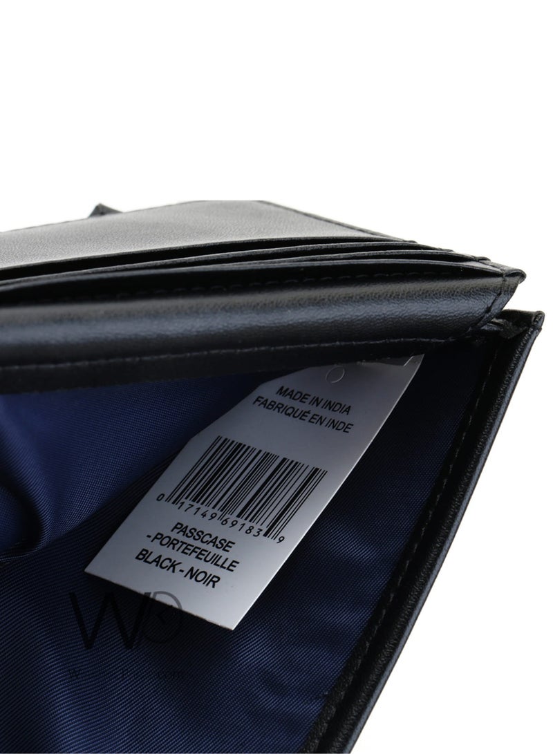 Tommy Hilfiger Men's Black Genuine Leather Key Wallet and Card Holder Gift Set