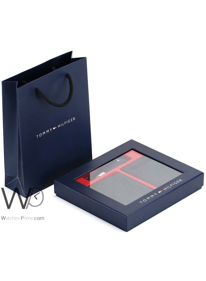 Tommy Hilfiger Men's Black Genuine Leather Key Wallet and Card Holder Gift Set