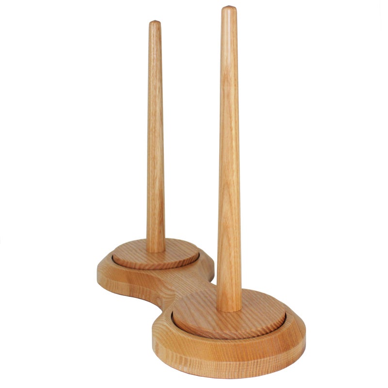 BARVA Double Yarn Holder 44 Lb Total Capacity for Chunky Yarn | Dual Bearing Spinners & Big Rubber Anti Slip Pads for Max Stability | European Wood Crochet Accessories & Pro Tools for Fiber Crafts - Image 4