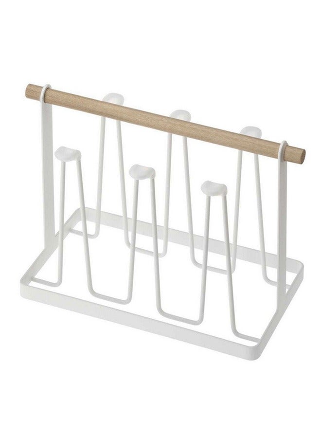 Coffee cup holder 6 cups Mug Drainer Stand Rack Non-slip Stand Organizer with Wood Handle - Image 1