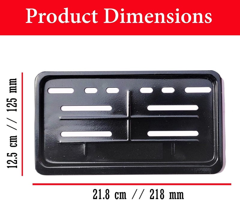 Ramanta Activa Number Plate Frame | Metal Body Motorbike High Security Number Plate Frame Holder Protector HSRP Frames Compatible with for Activa (Front-Rear Set of 2) (Size 21.8 x 12.5 cm, Black) Reliable daily use design - Image 3