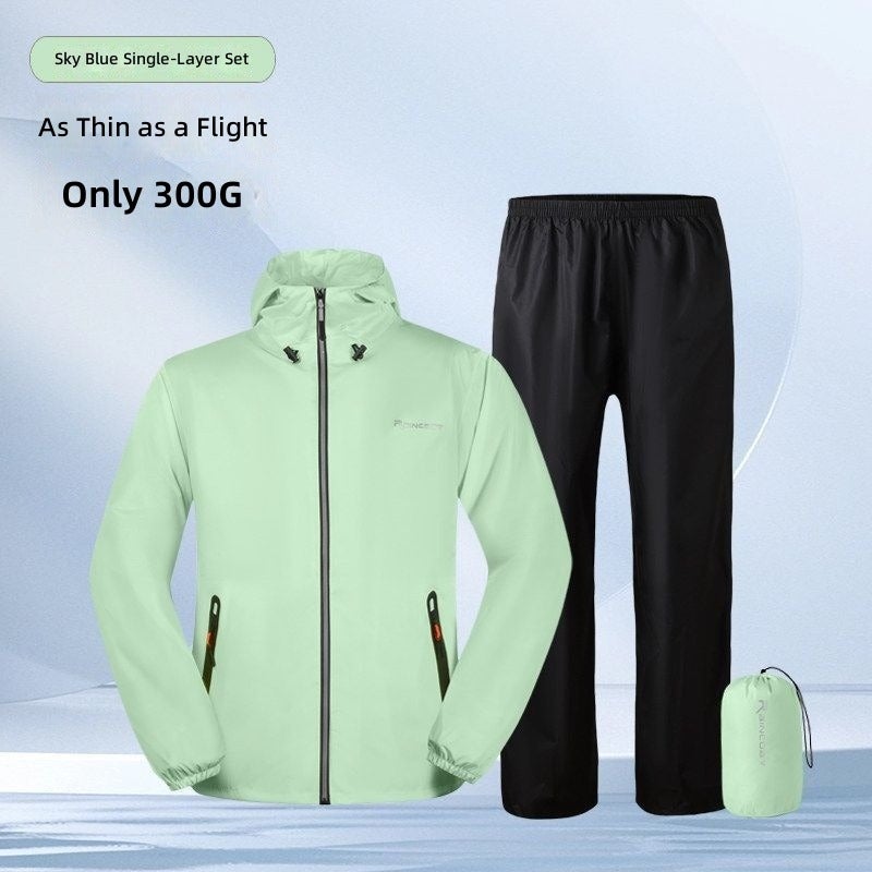 PureJoy Raincoat and Rain Pants Set, Lightweight, Men's and Women's Split Design, Waterproof for Delivery Riders, Electric Bike Use, Travel, Portable
