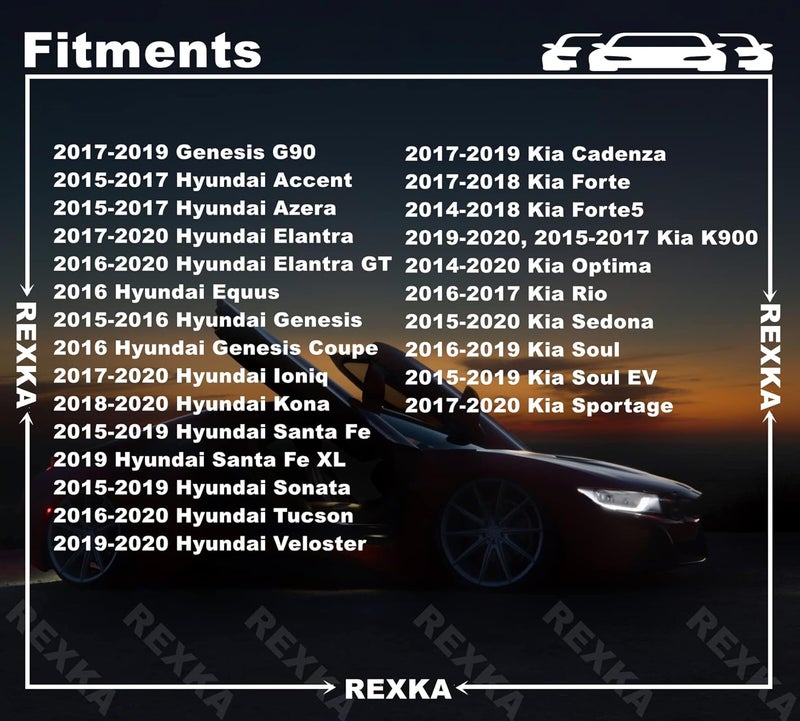 Rexka 10pcs Fender Liner Push-Type Retainer Clip Fastener Compatible with Hyundai Kia 86595-2T500 Accent,Azera,Elantra,Equus,Genesis, Ioniq, Kona,Santa Fe,Sonata,Tucson,Veloster Optima Sedona - Image 4