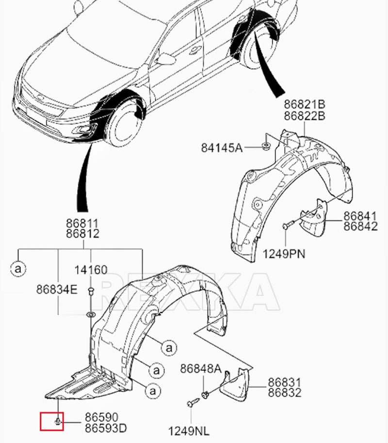Rexka 10pcs Fender Liner Push-Type Retainer Clip Fastener Compatible with Hyundai Kia 86595-2T500 Accent,Azera,Elantra,Equus,Genesis, Ioniq, Kona,Santa Fe,Sonata,Tucson,Veloster Optima Sedona - Image 5