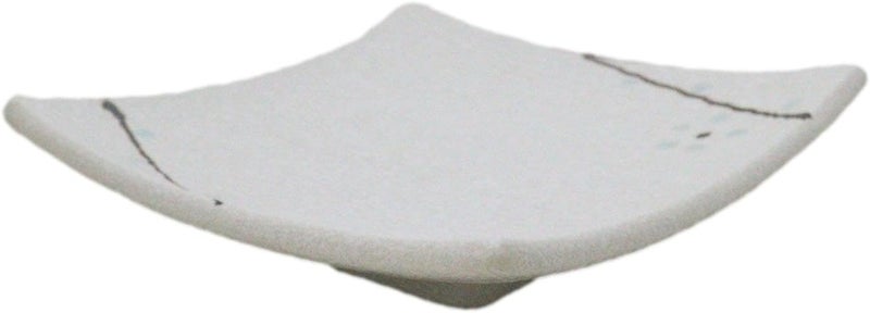 Ebros Gift Modern Yukino Hana Snow Flowers Ceramic Dinnerware Serveware Kitchenware Set Oriental Asian Restaurant Supply Pack Of 5 Square Appetizer Dessert Salad Plates - Image 5