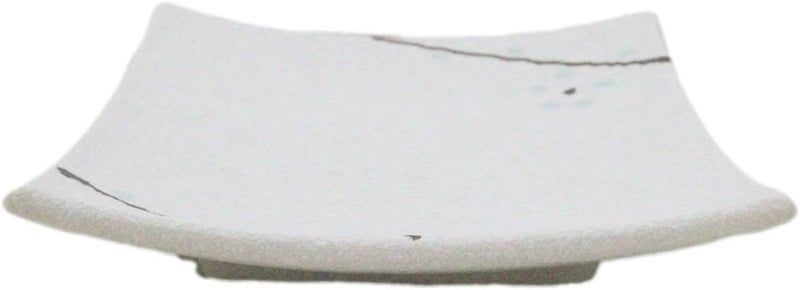 Ebros Gift Modern Yukino Hana Snow Flowers Ceramic Dinnerware Serveware Kitchenware Set Oriental Asian Restaurant Supply Pack Of 5 Square Appetizer Dessert Salad Plates - Image 3