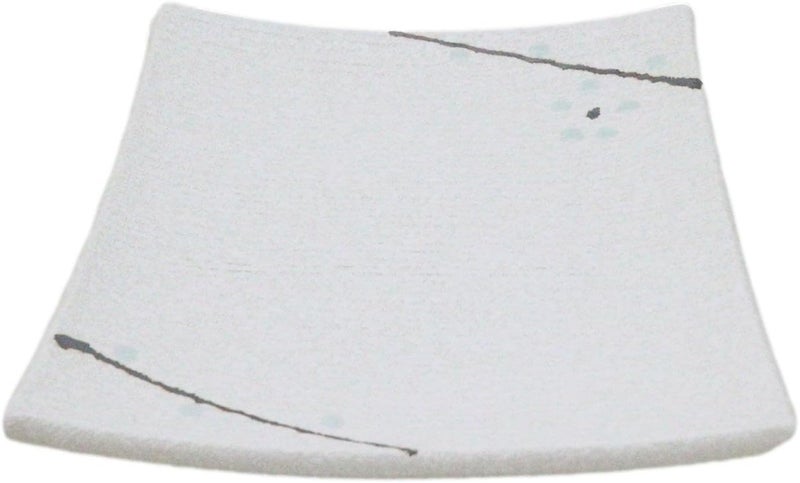 Ebros Gift Modern Yukino Hana Snow Flowers Ceramic Dinnerware Serveware Kitchenware Set Oriental Asian Restaurant Supply Pack Of 5 Square Appetizer Dessert Salad Plates - Image 4