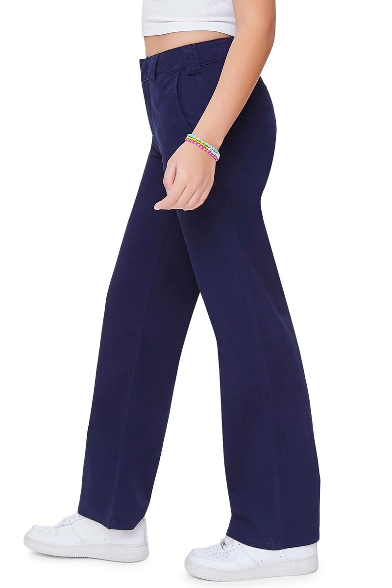 Forever 21 Straight-Leg Twill Pants Navy Medium - Image 3