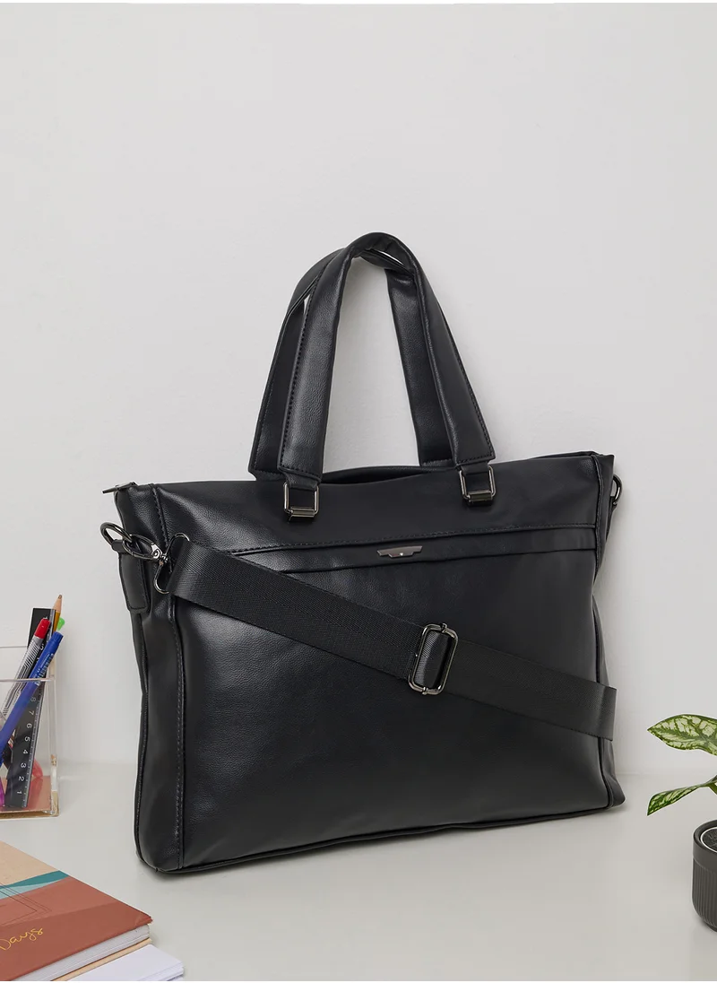 روبرت وود Premium Faux Leather Laptop Bag