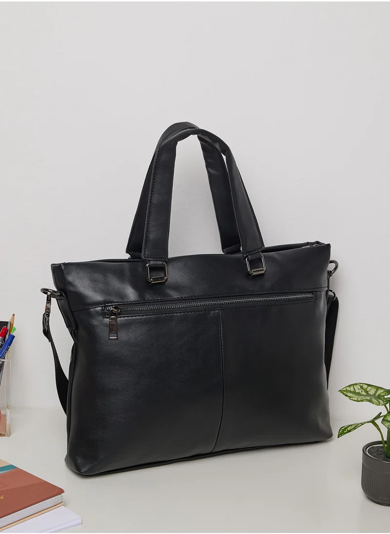 روبرت وود Premium Faux Leather Laptop Bag