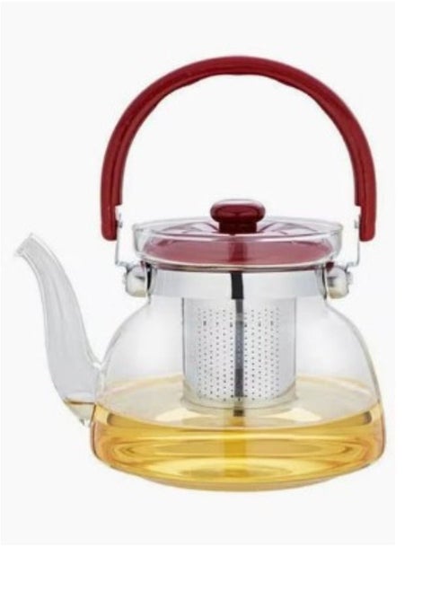 Heat Resistant Transparent Teapot With Strainer 600ML clear