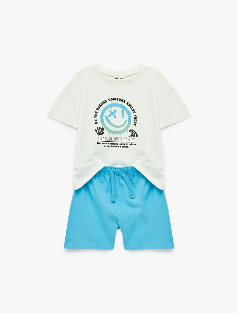 كوتون T-Shirt And Shorts Set