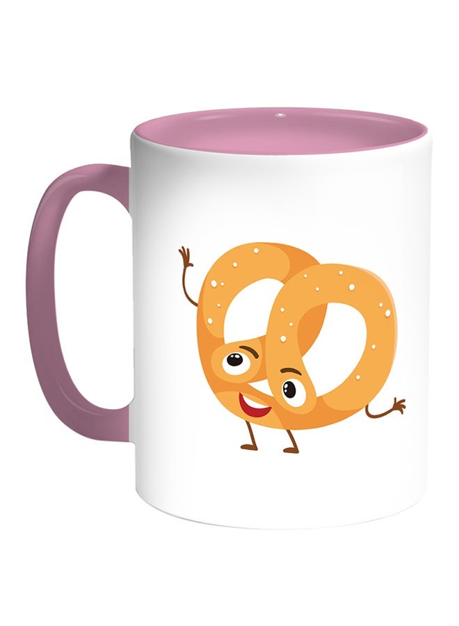 Food - Cakes With Sugar Printed Coffee Mug White/Pink 11ounce