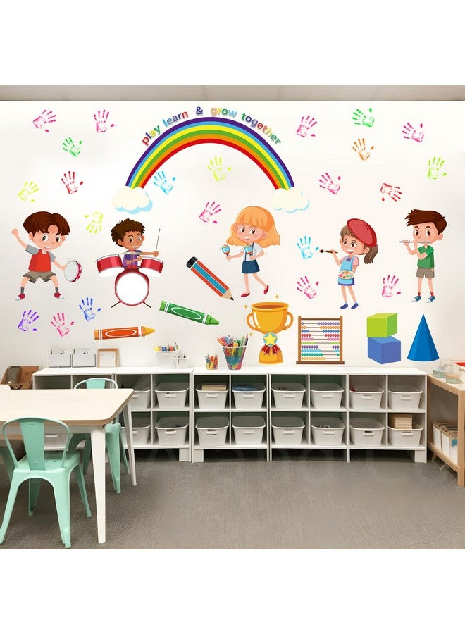 Finduat Play Learn & Grow Together Wall Stickers - Inspirational Quotes Rainbow Wall Decals - Baby Nursery Kids Room Daycare Playroom Classroom Wall Decor - Image 5