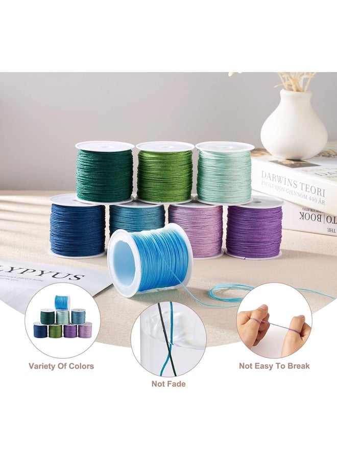 8 Rolls Braided Nylon Cord, 8 Colors, 0.8mm, Chinese Kumihimo Thread for Making Bracelets, Necklaces, Macrame, Fringes - Image 3
