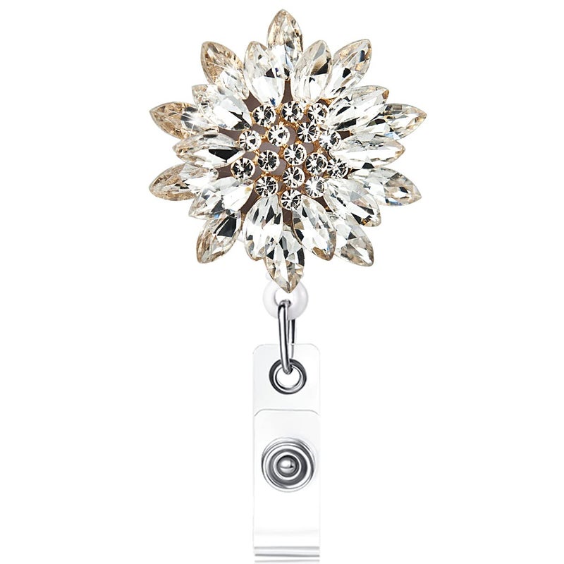 Ascrafter Luxury Retractable Badge Holder  Bling Badge Reel  Sparkling Crystal Name Badge Clip For Women - Image 1