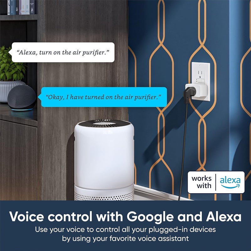 WYZE Plug, 2.4GHz WiFi Smart Plug, Works with Alexa, Google Assistant, IFTTT, No Hub Required, Two-Pack, White - Image 4