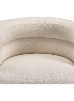 JOMILA Single Seater Sofa Armchair Lazy Susan Sun Chair for Living Room Bedroom Apartment Balcony Washable Small White Golden legs  - Image 2