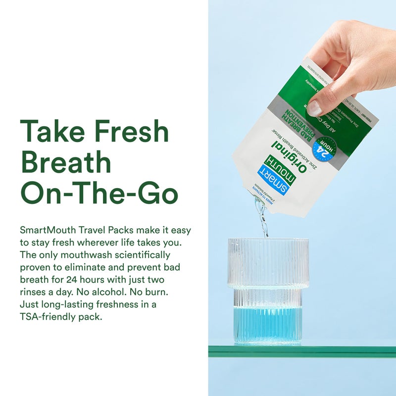 SmartMouth Original Activated Mouthwash Single Packs, Travel Mouthwash, Fresh Mint, 30 Pack - Image 4