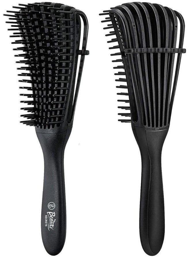Beauté Secrets Detangler Hair Comb Brush for Adults and Kids Wet & Dry Hair, Removes Knots and Tangles Pain Free (Black) - Image 1