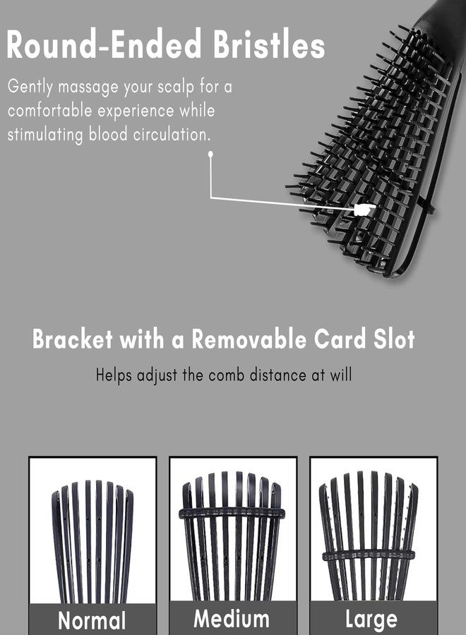 Beauté Secrets Detangler Hair Comb Brush for Adults and Kids Wet & Dry Hair, Removes Knots and Tangles Pain Free (Black) - Image 3