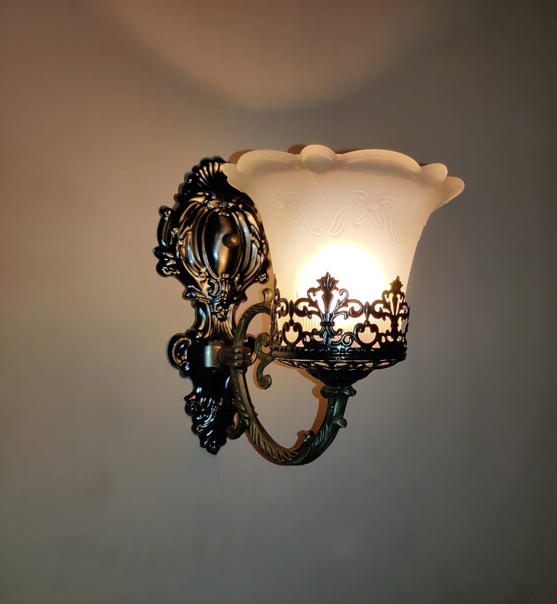 WHITERAY Black Antique Designer Imported Wall Light wall lamp for Bedroom, Living Room,Kitchen, Bars, malls, Besides the Bed, Balcony Home Decoration ((1111 (Single) (with Bulb)) - Image 2