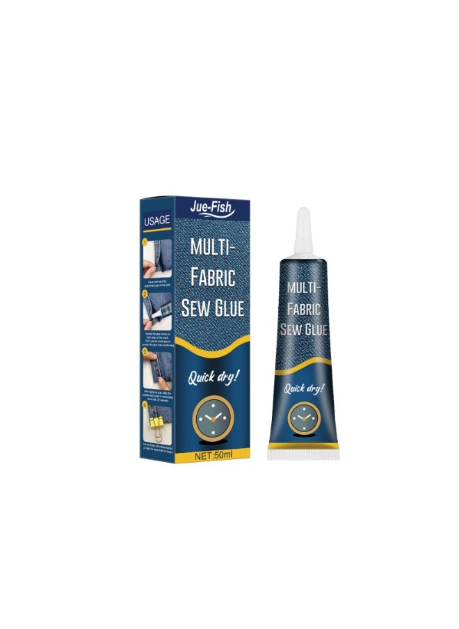 JUE-FISH 1PCS Cloth Repair Sew Glue, Instant Sew Glue Bonding Liquid, Quick Dry Multi Fabric Sew Glue, Fabric Glue for Clothing Permanent Washable, for Clothing Cotton Flannel Denim Leather, 50ml  - Image 5