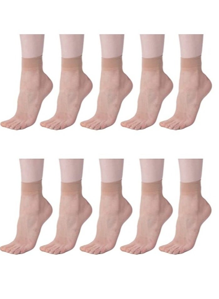 Women's Sheer Nylon Short Socks (10 Pairs, One Size), One Size Short  - Image 1