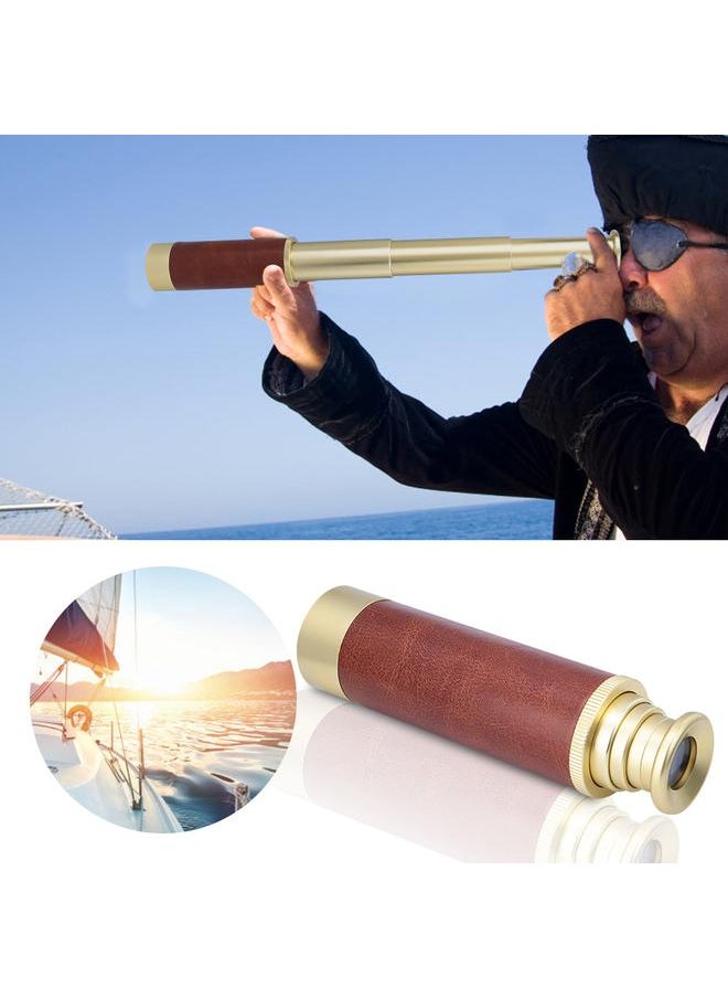 Thoraya 9x32 Metal Retro Style Pirate Telescopic Mini Monocular Telescope Spotting Scope  - Image 5