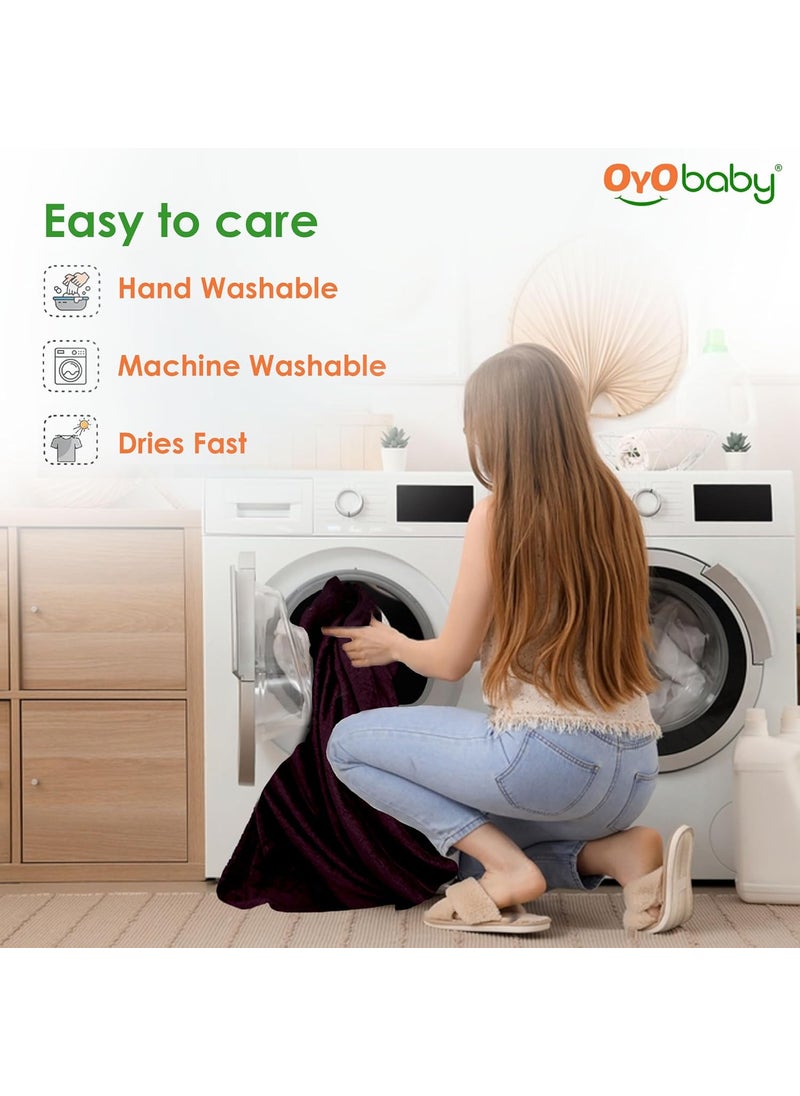 OYO BABY OYO BABY Dry Sheet, Anti-Piling Fleece, Extra Absorbant & Quick Dry Sheet for Baby & Adult, Mattress Proector Waterproof Bed Sheet, Baby/Adult - Single Bed - (72" X 36") - Plum  - Image 4