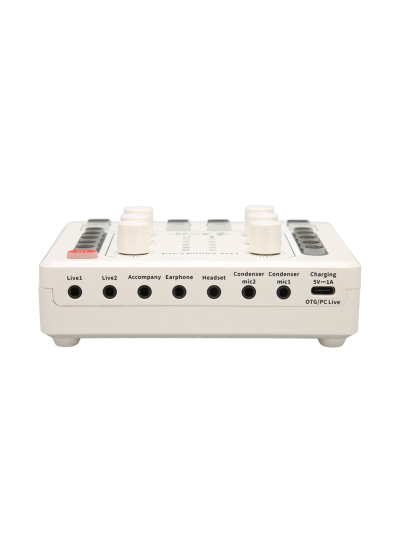 Live Sound Card, Mini Audio Mixer Board for PC Computer Phone, Voice Changer Sound Card Fit for PS4, Xbox, Switch, DJ Mixer, Podcast for Music Recording Karaoke Singing Broadcast, Recording Card
