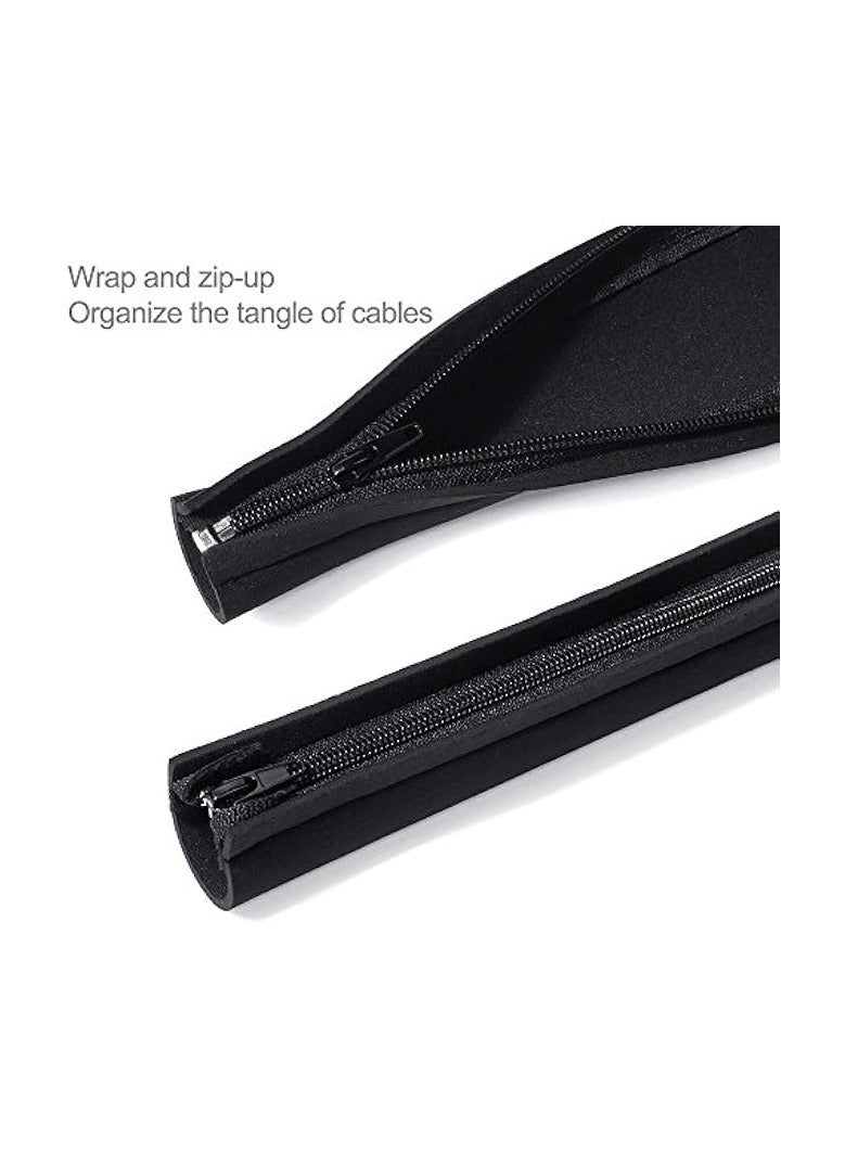 erorex 4 Pcs Cable Management Sleeve, Cord Management System for TV/Computer/Home Entertainment, 19-20 inch Flexible Cable Sleeve Wrap Cover Organizer - Black - Image 2