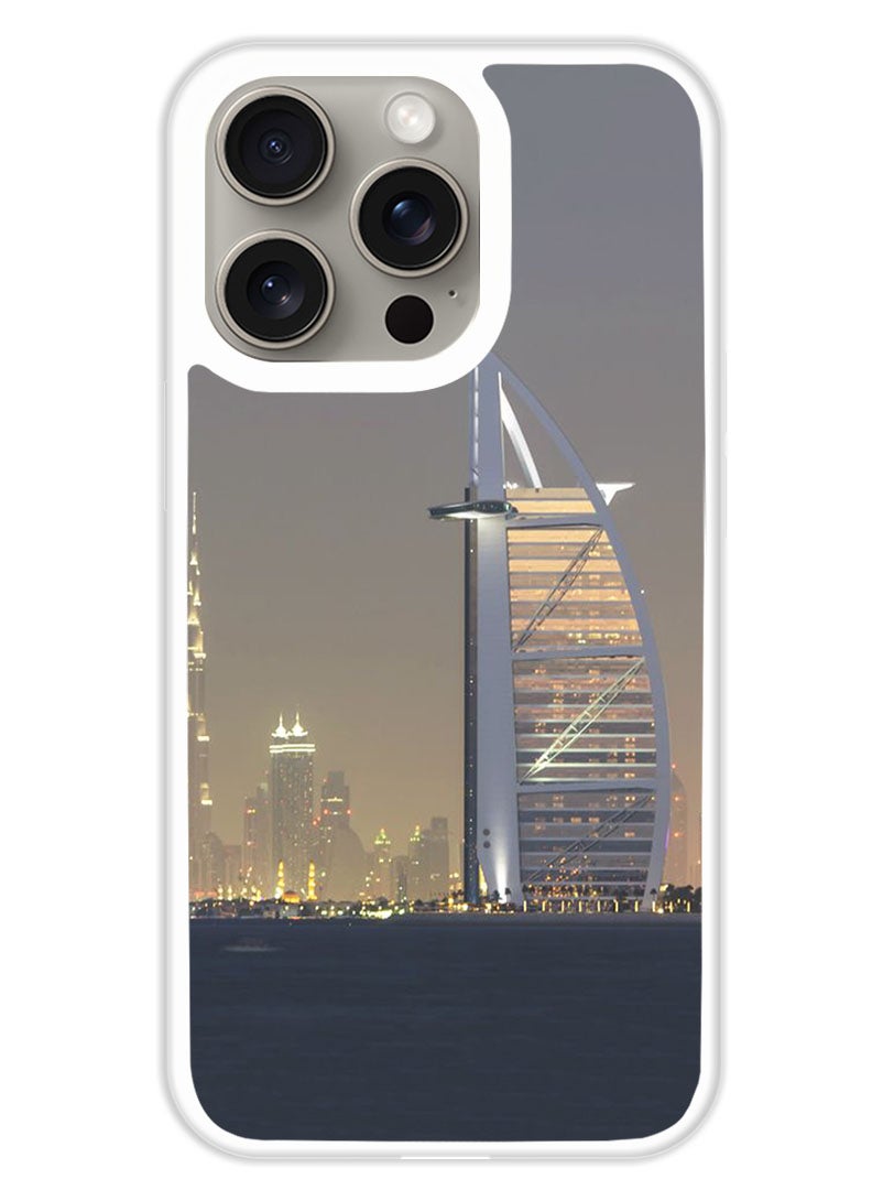 Theodor Protective Case Cover For APPLE IPHONE 15 Pro Burl Al Arab 1 (White Bumper) - Image 1