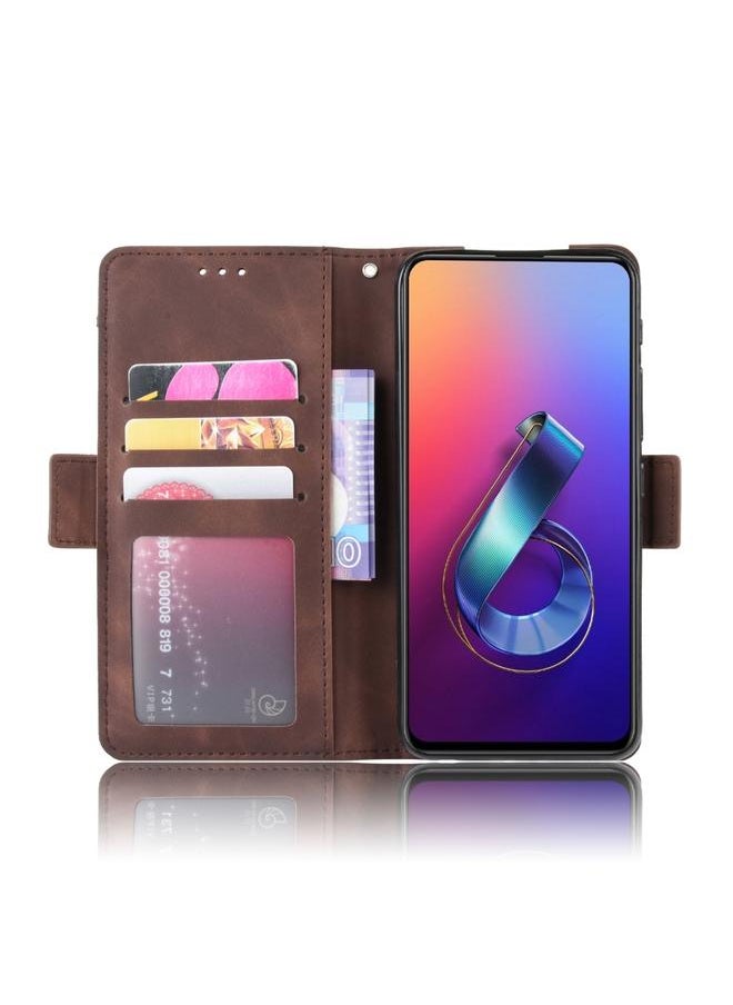 إيروريكس جراب جلدي بتصميم محفظة لهاتف Asus Zenfone 6 ZS630KL، مع فتحة بطاقة منفصلة  - Image 5