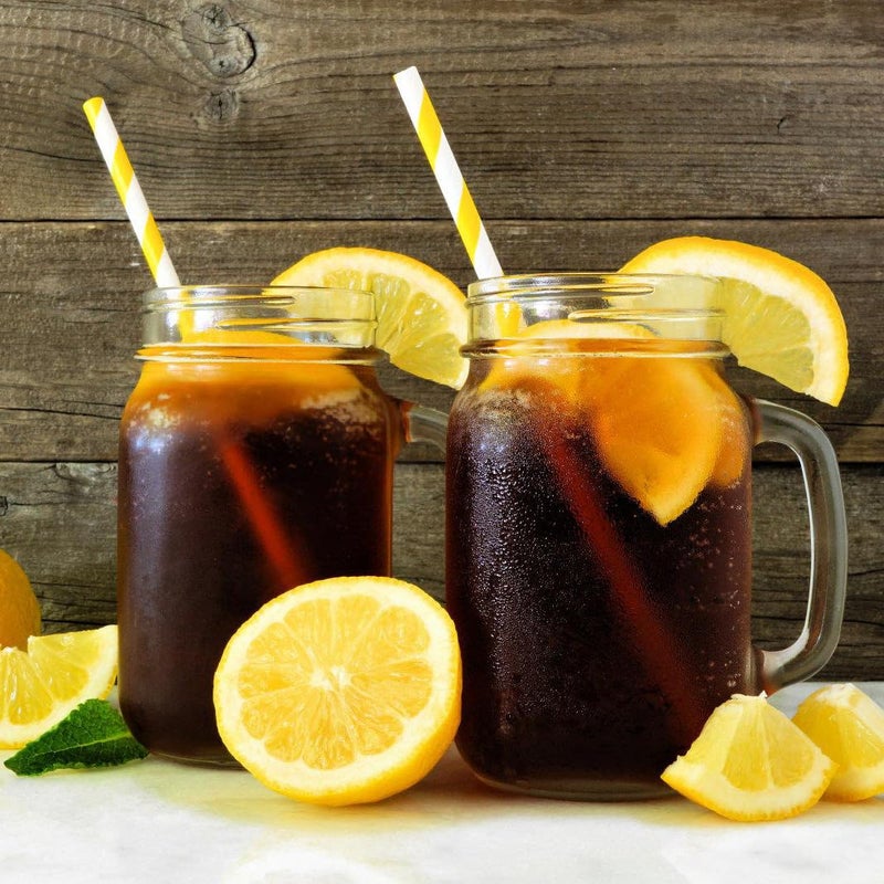 ALINK 100 Yellow Stripes Paper Straws  Biodegradable Disposable Drinking Straws for Christmas  Brithday  New Year  Party Decoration Supplies - Image 5