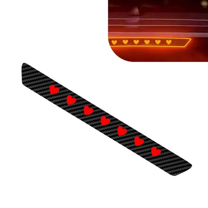 Zosgrew 1 PC Third Brake Light Decal Cute HeartShaped High Brake Light Sticker SelfAdhesive Tail Lights Decals Universal for Most Cars Trucks SUVs Carbon Fiber - Image 3