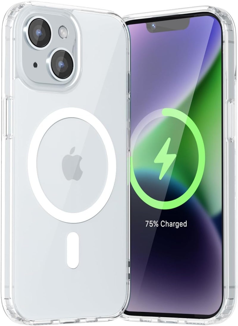 MAGICHUB Ultra-Hybrid Back Cover Case for iPhone 13/14 Compatible with Wireless Charging | 360¡ Protection | Crystal Clear Hard Back Cover Case for iPhone 13/14 (Clear Magsafe) - Image 1