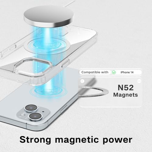 MAGICHUB Ultra-Hybrid Back Cover Case for iPhone 13/14 Compatible with Wireless Charging | 360¡ Protection | Crystal Clear Hard Back Cover Case for iPhone 13/14 (Clear Magsafe) - Image 5
