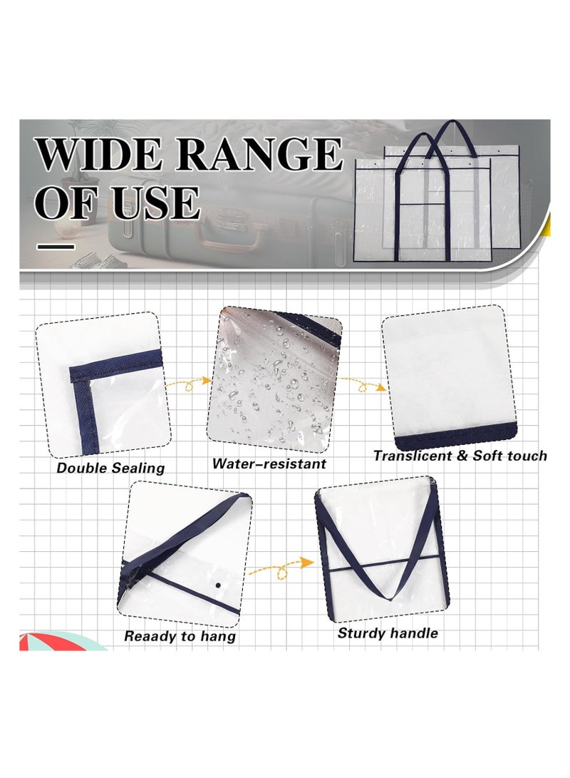 Generic Windyun 2 Pack Large Poster Storage Bag 48" x 36" Bulletin Board Holder Art Portfolio Case PVC Art Portfolio Container Bulletin Board Storage Box with Pocket for Classroom Teacher Organization (Blue)  - Image 5