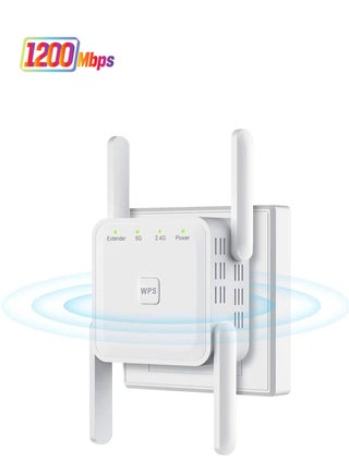 Wifi Extender,WiFi Repeater,5G 1200Mbps Dual Band WiFi Booster For Home,Internet Booster With Ethernet, With 4 Antennas, Easy Setup - pzsku/Z3578FB72CFE0A81E6419Z/45/1741093490/c3a6fe83-9b13-4fc6-9027-0b31cd85cb61