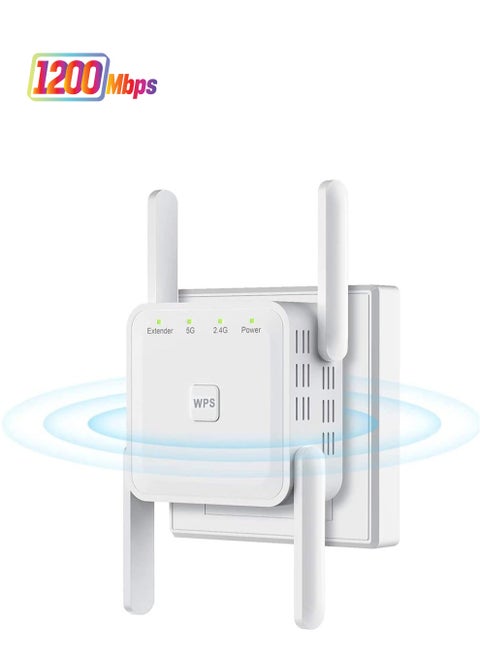 واي فاي موسع ، واي فاي مكرر ، 5G 1200Mbps المنزل المزدوج الفرقة واي فاي محسن ، محسن الإنترنت مع إيثرنت ، مع أربعة هوائيات ، سهلة التركيب