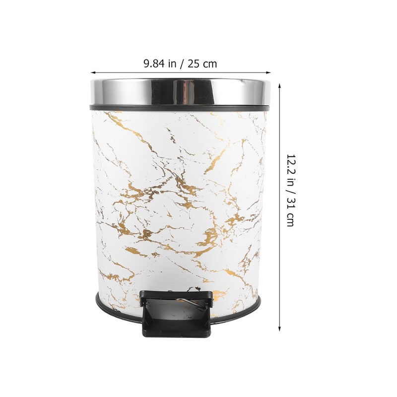 IMIKEYA 8l Pedal Trash Can with Lid, Plastic Step Kitchen Garbage Bin, Portable Office and Home Waste Container for Bathroom and Living Room Use - Image 2