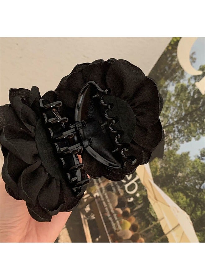 3Pcs Rose Flower Claws Clips for Women, Large Hawaiian Rose Hair Clips, Floral Hair Clips for Women Girls Thin Hair, Blooming Rose Claws Clips, Non Slip Strong Hold for Thick Hair - Image 5