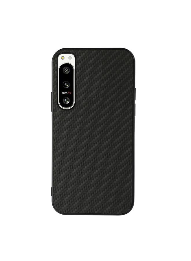 The Bros Case For Sony Xperia 5 IV Accurate Hole Carbon Fiber Texture PU Phone Case