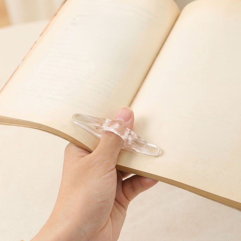حامل كتاب إبهام أكريليك أزرق، علامة ضغط كتاب، مساعد قراءة، قطعتان - Image 4