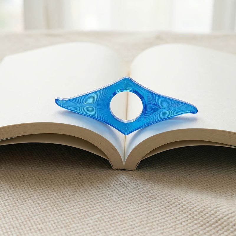 حامل كتاب إبهام أكريليك أزرق، علامة ضغط كتاب، مساعد قراءة، قطعتان - Image 5