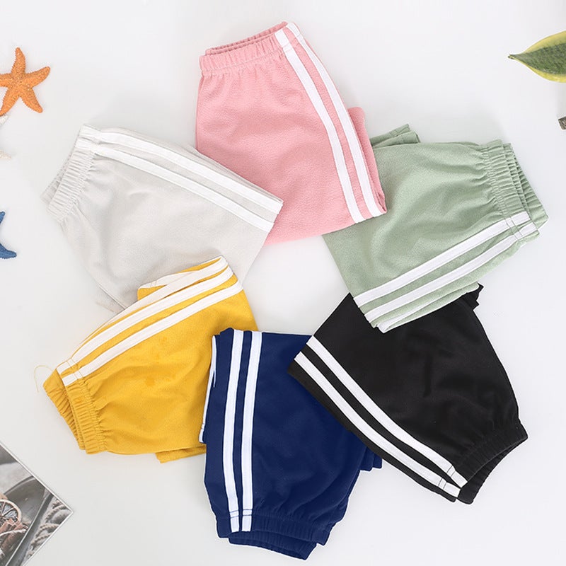Children'S Shorts Boys' Casual Shorts Double Bar Pants For Small And Medium-Sized Children Korean Girls' Five-Point Pants - Image 5